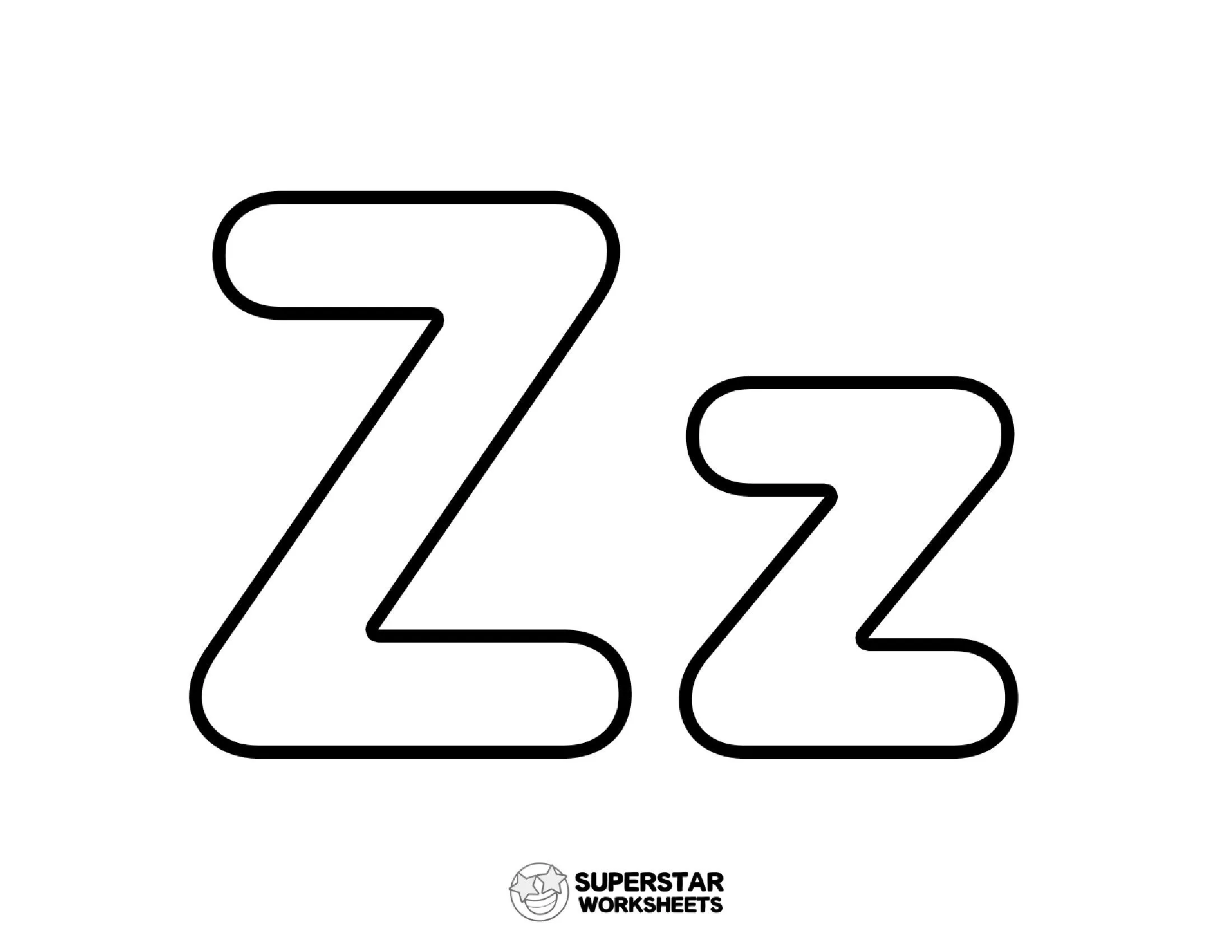 Molde de Letra para imprimir da Letra Z Grande e z Pequena