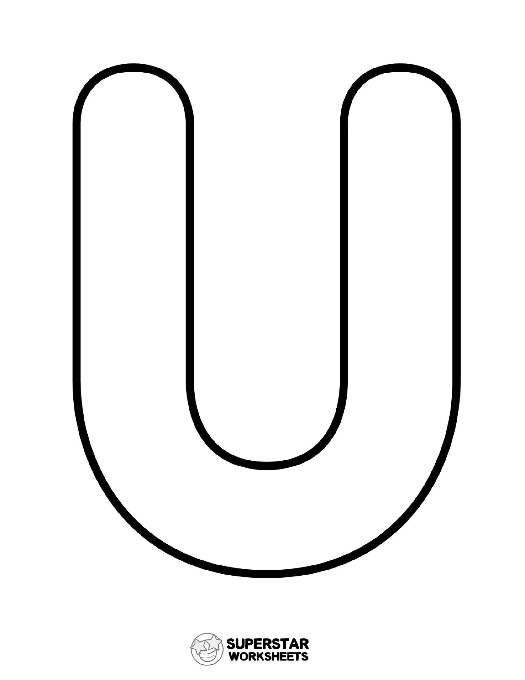 Molde de Letra U para Imprimir - Ideal para Atividades Criativas
