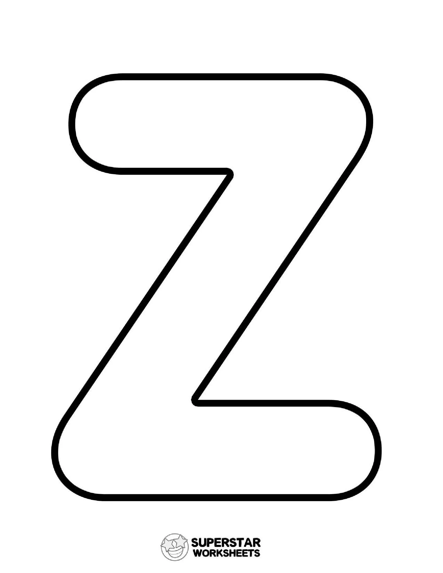 Molde de Letra Z Grande para Imprimir e Colorir