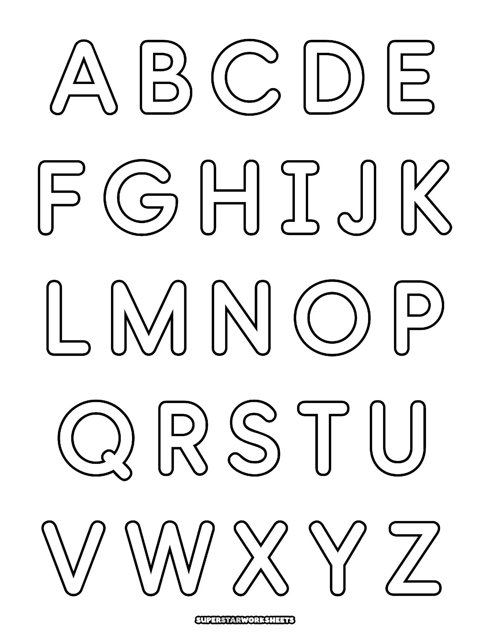Molde de Letras Maiúsculas para Imprimir e Recortar com Estilo