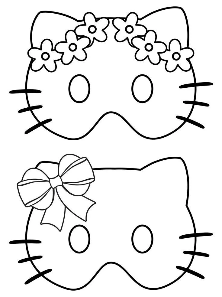 Molde de Máscara de Carnaval de Gato para Imprimir