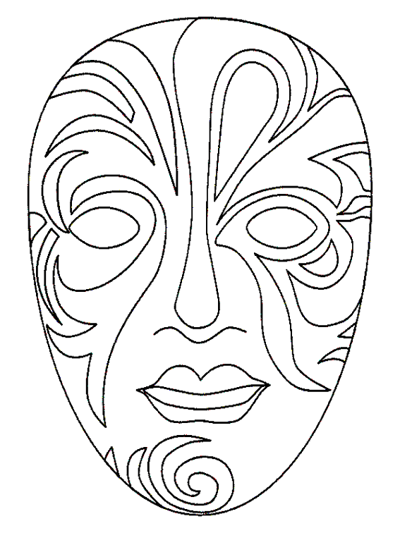 Molde de Máscara de Carnaval para Imprimir com Desenhos Abstratos