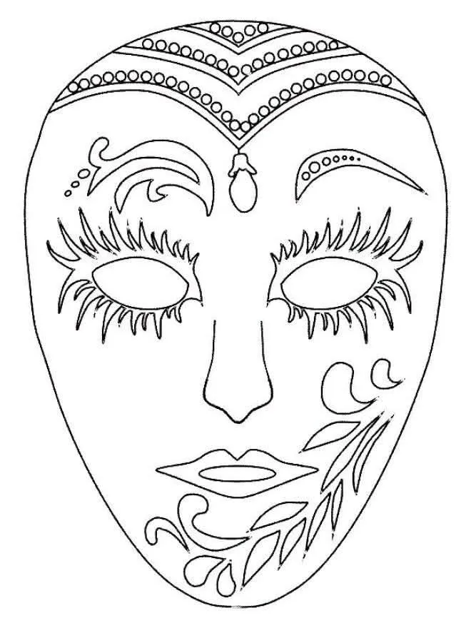 Molde de Máscara de Carnaval para Imprimir Decorativa