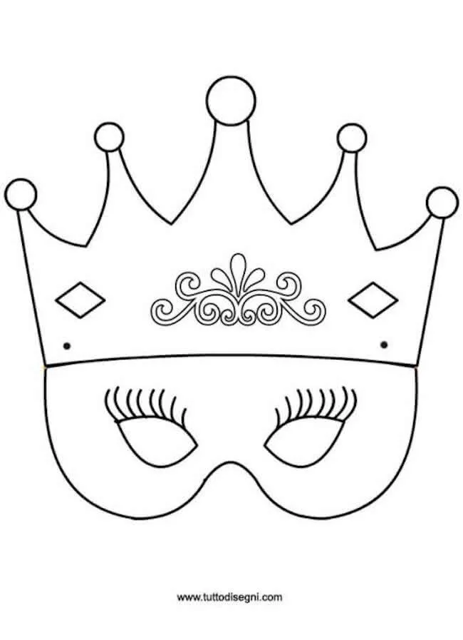 Molde de Máscara de Carnaval para Imprimir e Colorir