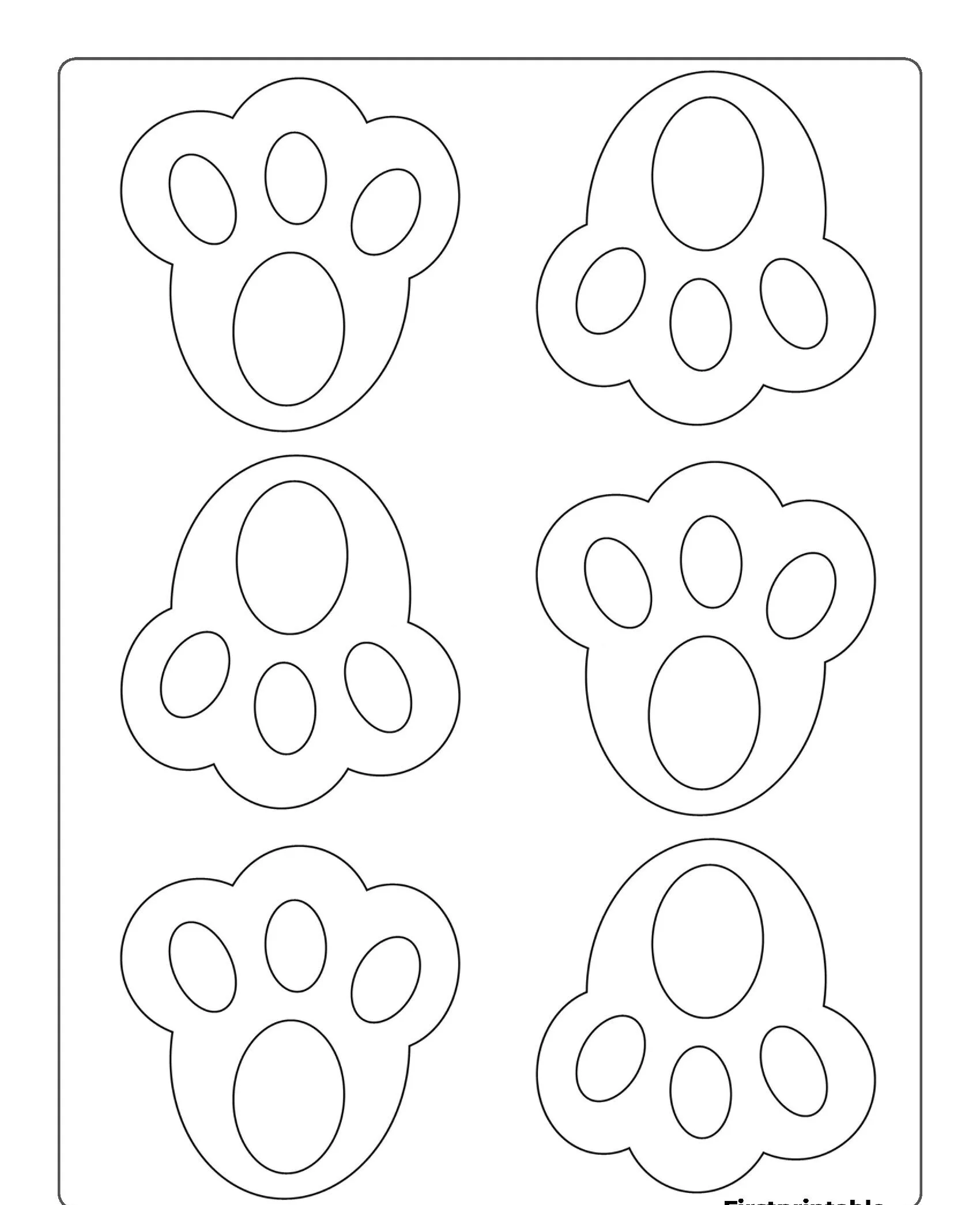 Molde de Pegadas de Coelho para imprimir