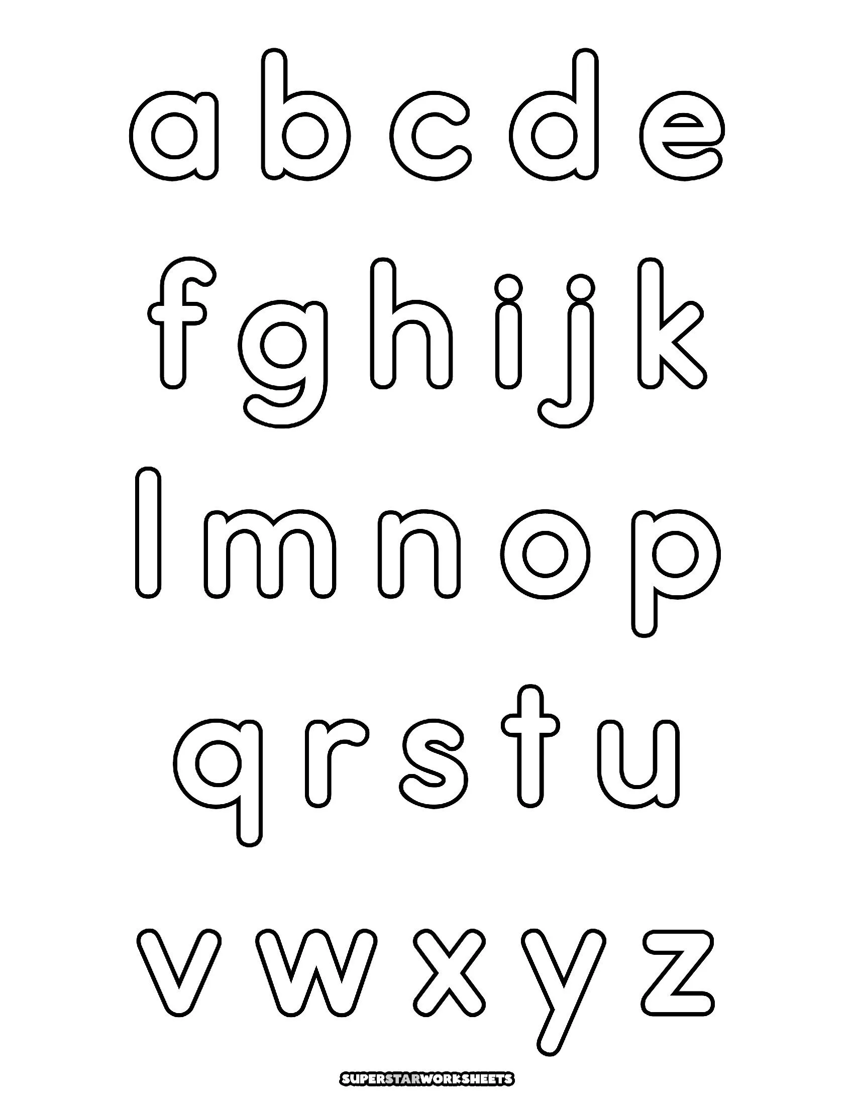 Moldes de Letras em Minúsculas para Imprimir - Letras Sans-Serif