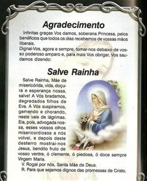 Oração Salve Rainha Completa para Imprimir com Ilustração Ornamentada