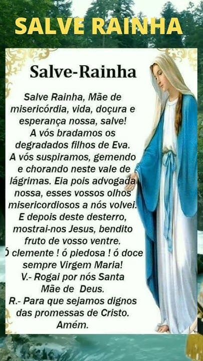 Oração Salve Rainha Completa para Imprimir com Nossa Senhora