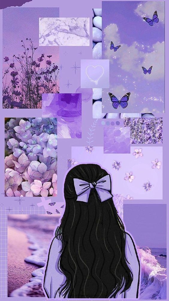 Papel de Parede Feminino Delicado em Tons de Roxo