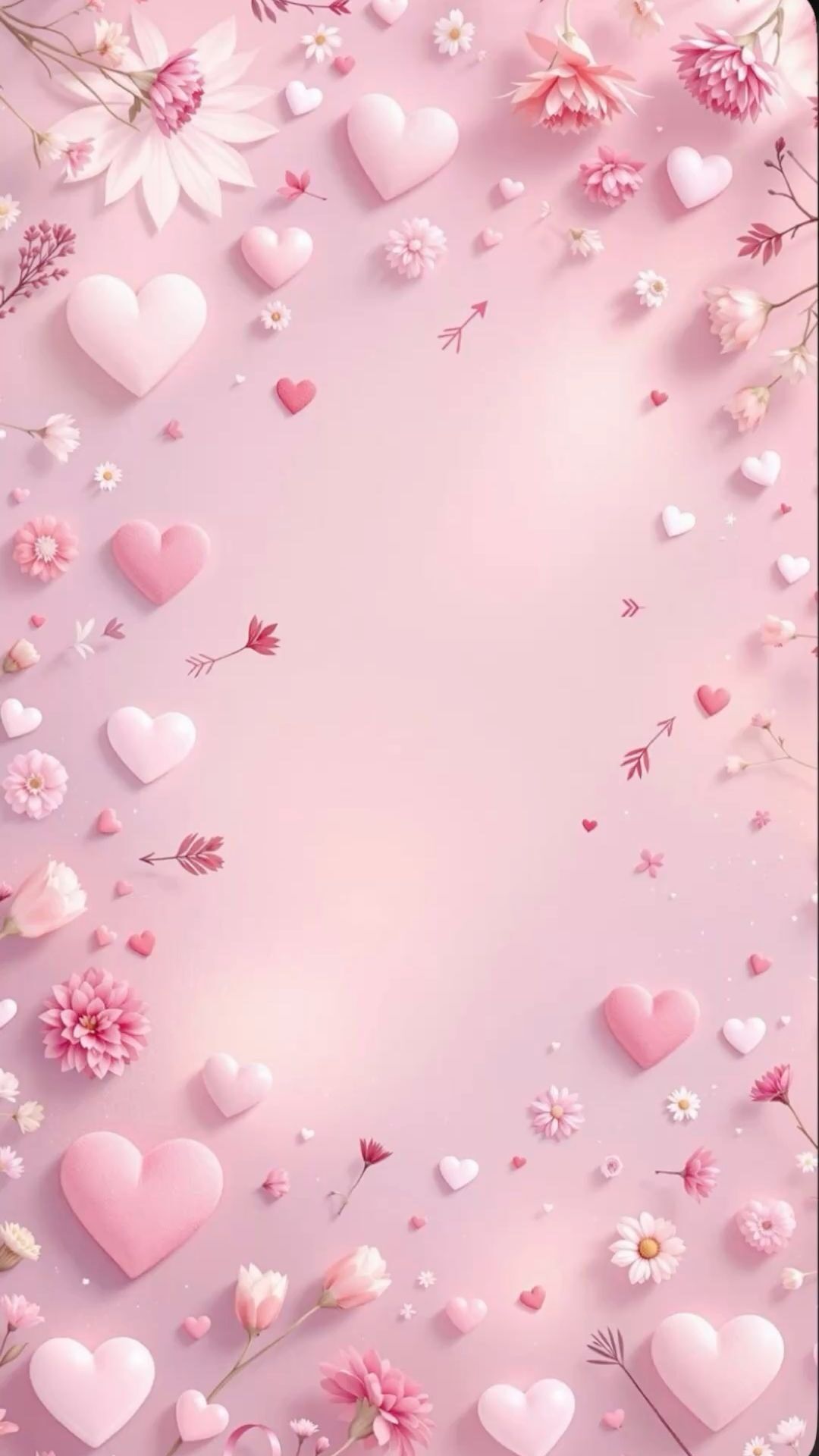 Papel de Parede para Celular Bonito com Corações e Flores