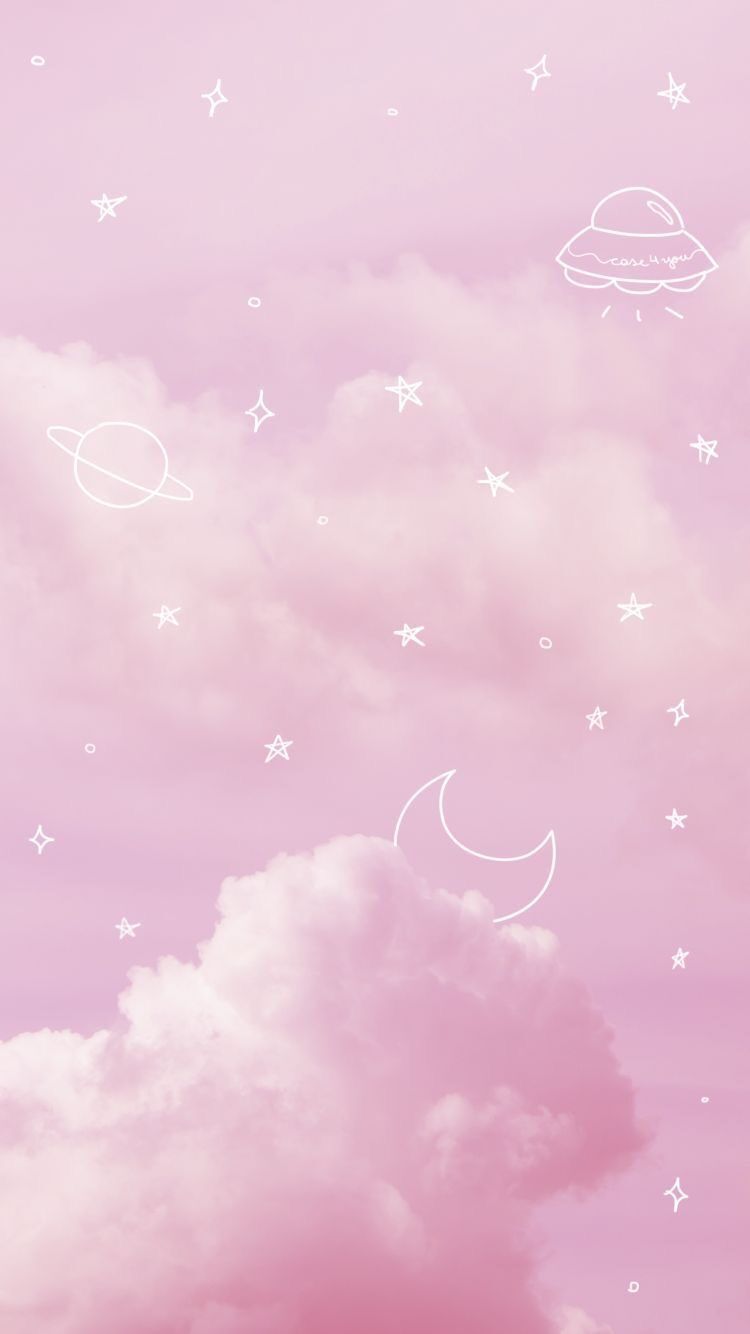 Papel de Parede para Celular Bonito com Nuvens e Estrelas