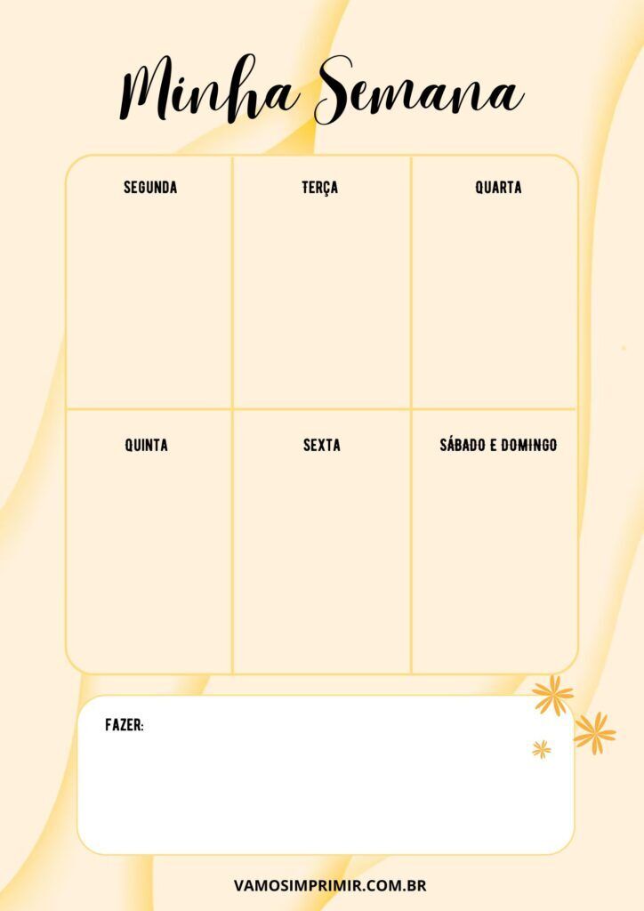 Planner Semanal para Imprimir com Layout Organizado