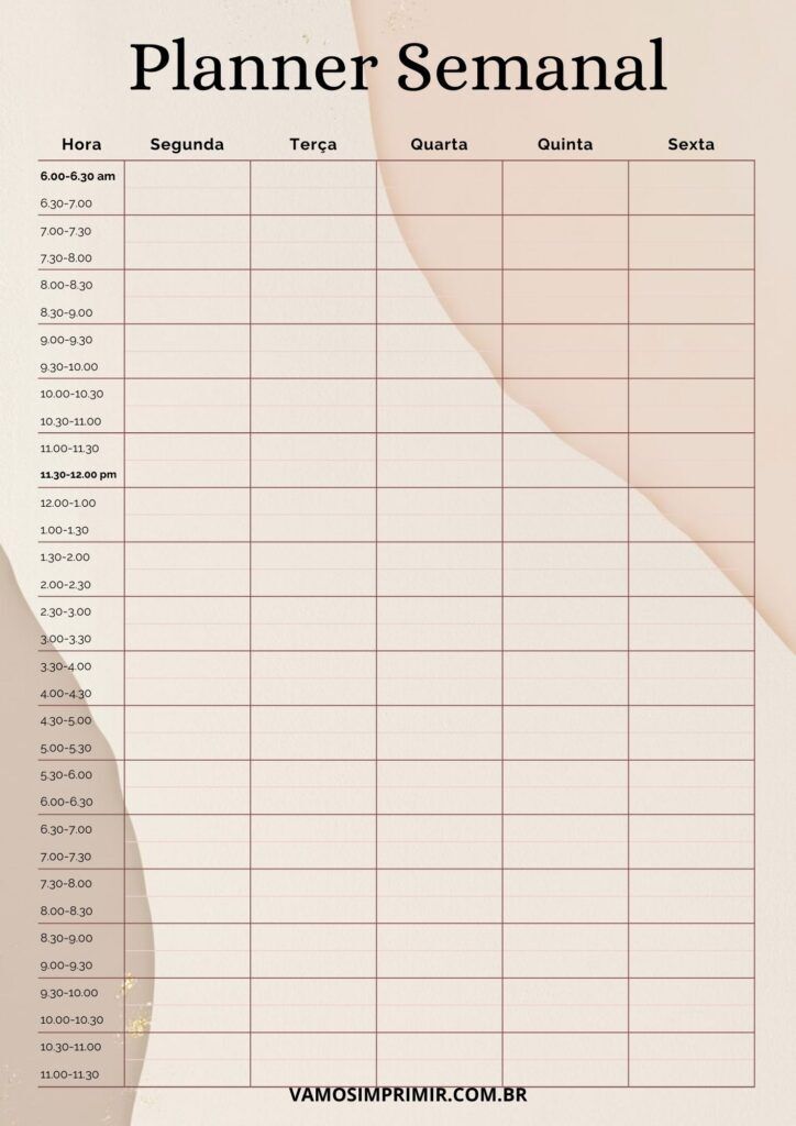 Planner Semanal para organizar seus dias de forma eficaz