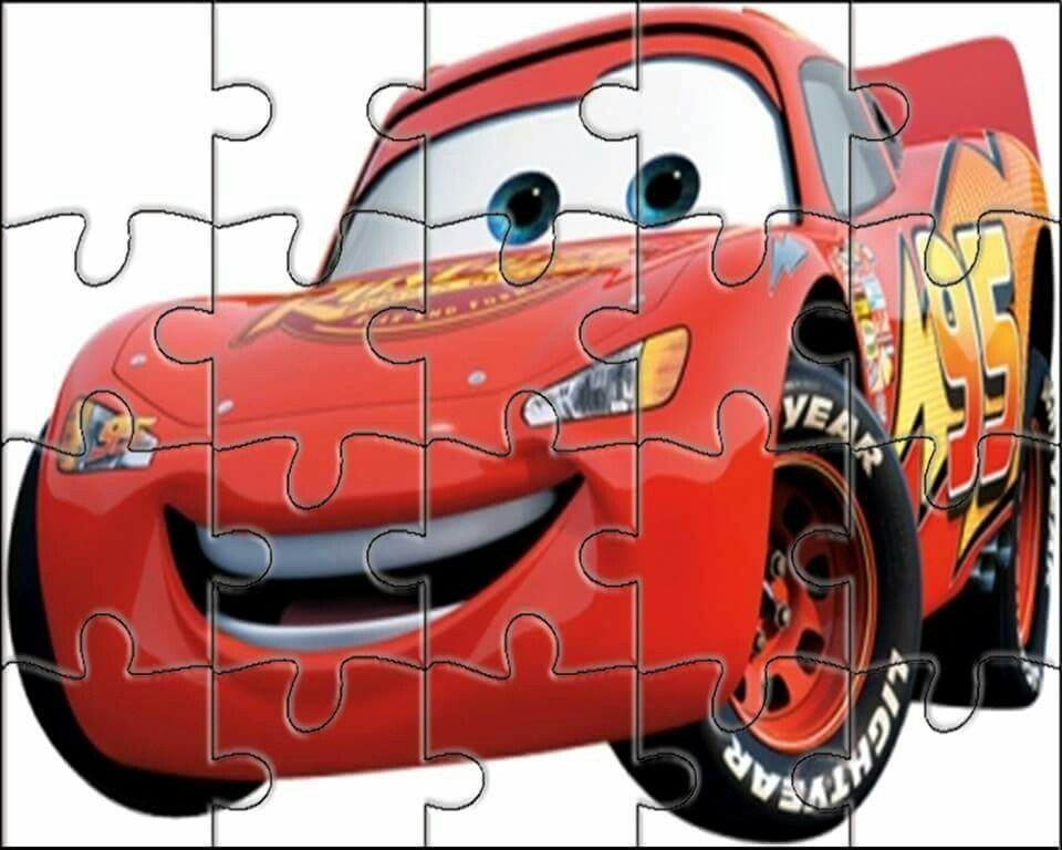 Quebra Cabeça do Carro Vermelho Sorridente para Imprimir