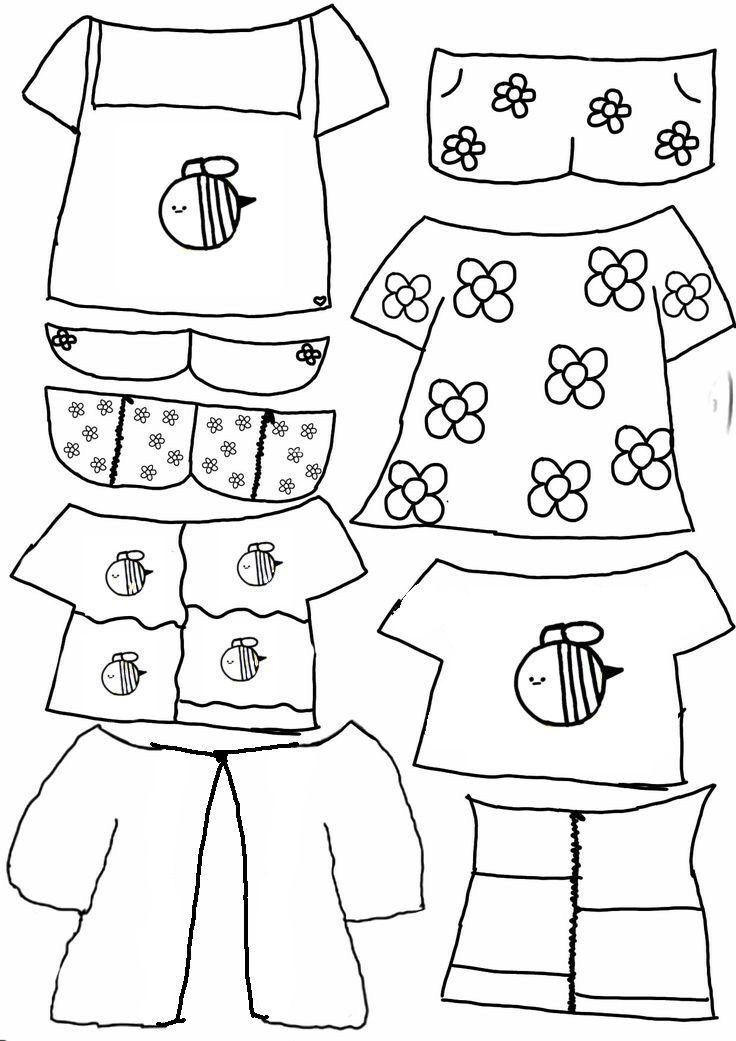 Roupas de Papel para Imprimir e Colorir com Estampas