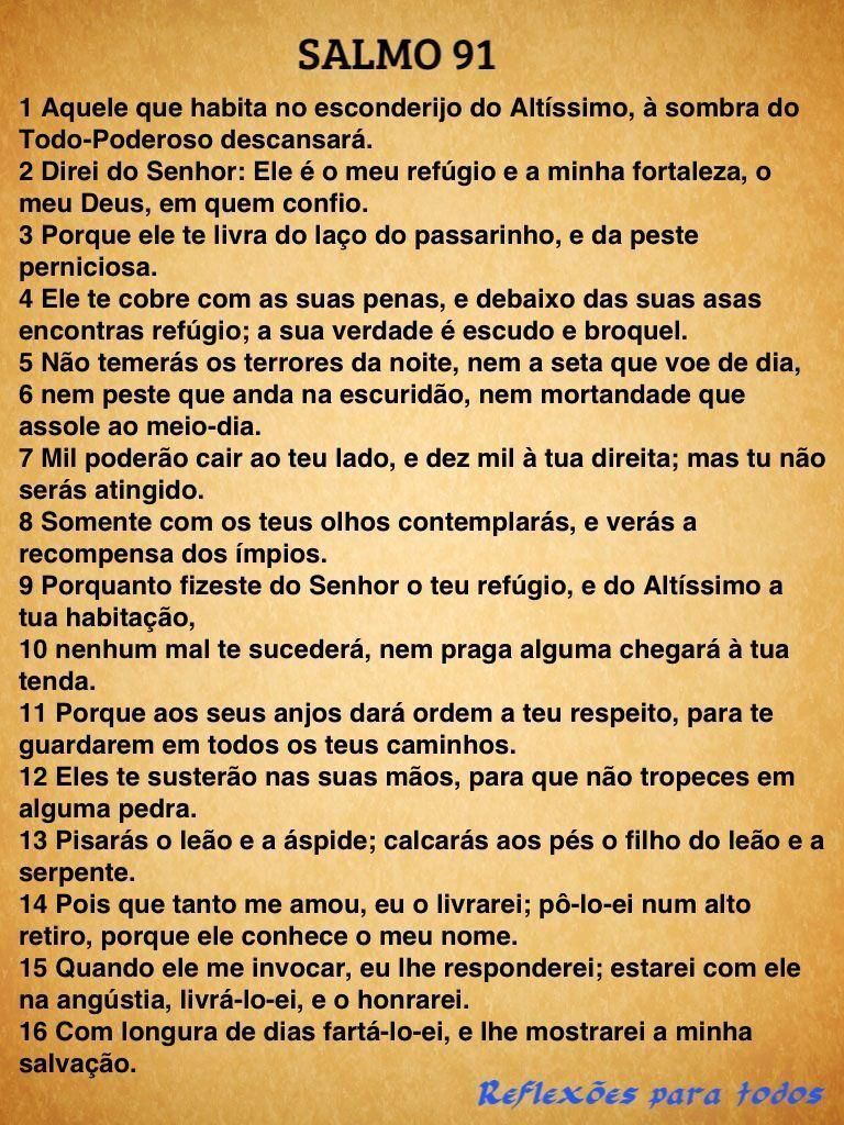 Salmo 91 Completo para Imprimir com Letras Grandes
