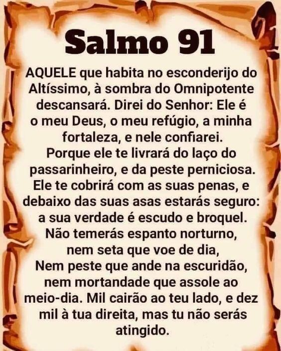 Salmo 91 para Imprimir em Estilo de Pergaminho Antigo