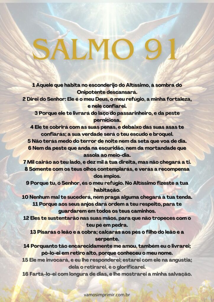Salmo 91 para imprimir em letras grandes e artísticas