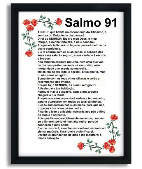 Salmo 91 para imprimir em letras grandes e decorado