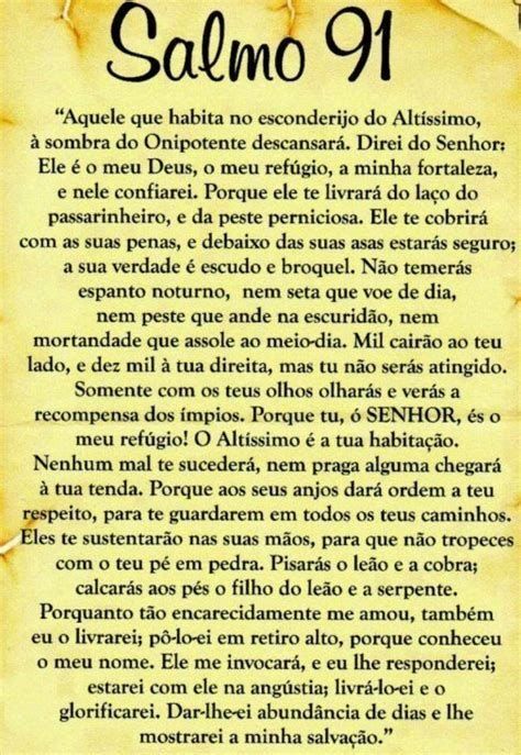 Salmo 91 para imprimir em papel envelhecido