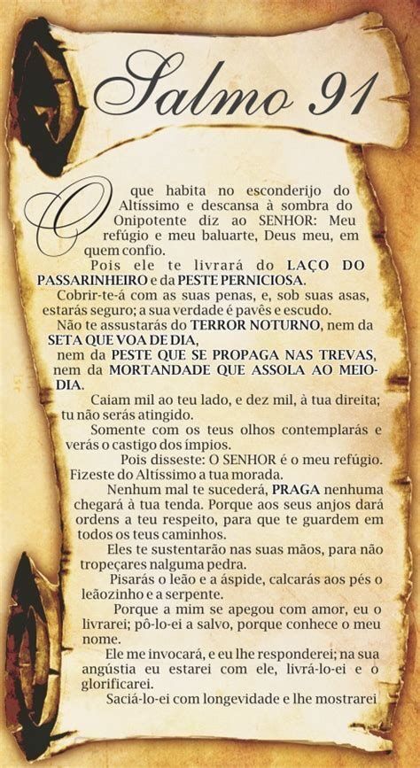 Salmo 91 para imprimir em pergaminho elegante