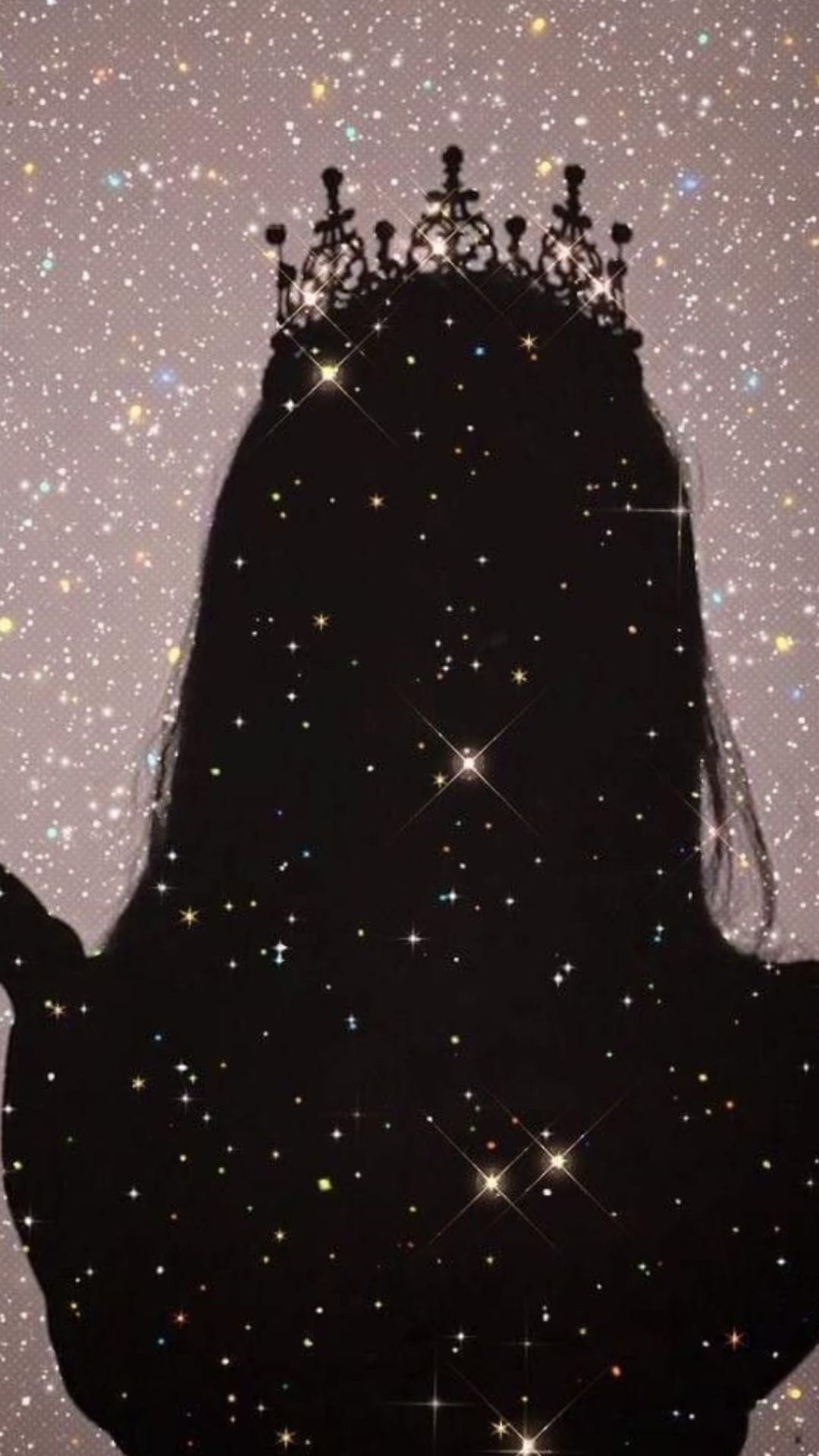 Silhueta Feminina com Coroa e Brilhos para Foto de Perfil