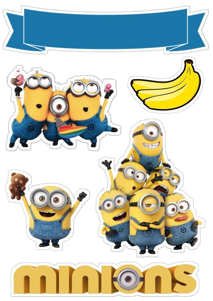 Topo de Bolo para Imprimir dos Minions Divertidos