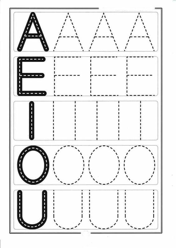 Vogais para Imprimir: Aprenda a Escrever A, E, I, O, U